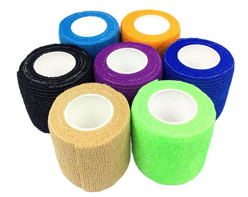 Non-woven cohesive bandage rolls, self-adherent and reusable